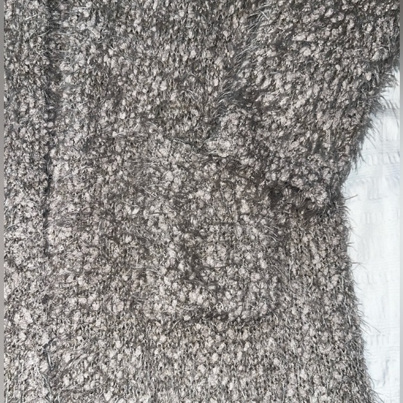 Debut Knit Grandma Sweater Open Front Cardigan Eyelash Chunky Pockets Size L - Picture 7 of 10